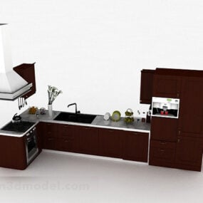 Armoire de cuisine moderne en forme de L modèle 3D