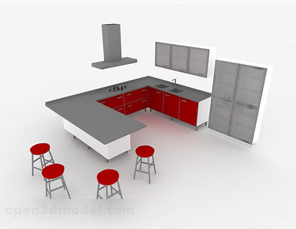 Modern U Shaped Kitchen Design Cabinet