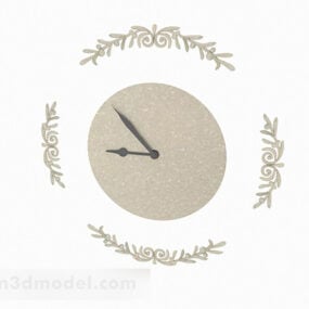 3д модель настенных часов бежевого цвета в современном стиле