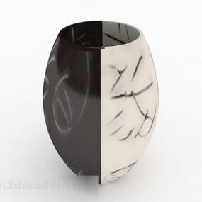 现代黑白花瓶3d模型