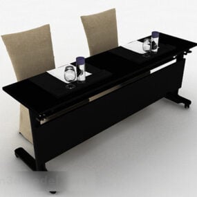 Nowoczesny model 3D z podwójnym stołem i krzesłem