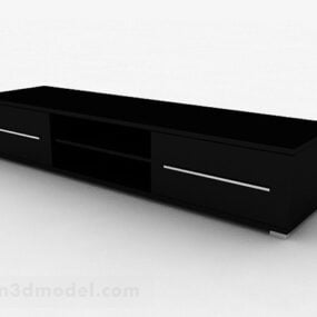 خزانة تلفزيون عصرية باللون الأسود موديل 3D