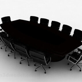 Svart färg konferensbord stol 3d-modell
