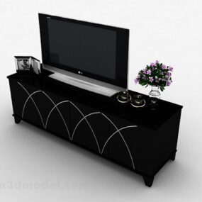 Moderní 3D model televizní skříňky v černé barvě