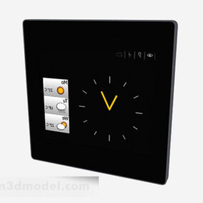 Modern Black Stylish Electronic Clock 3d model
