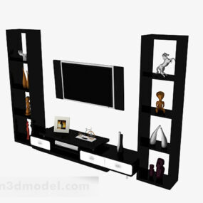 现代黑色电视柜3d模型