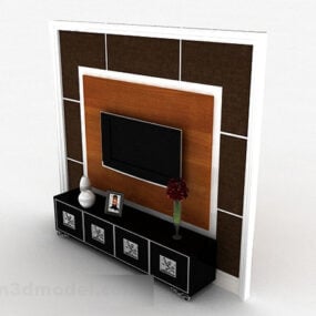 Modern Wood Dark Style Tv Locker 3d model