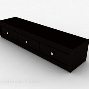 Moderní černá dřevěná TV skříňka 3D model