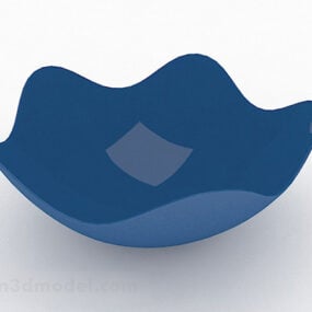 Blaues stilvolles Obstteller-3D-Modell
