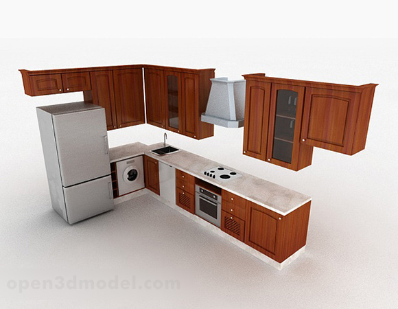 Modern L Shaped Kitchen Cabinet Free 3d Model Max Open3dmodel 326257