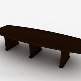 Modelo 3d de mesa de centro marrom de estilo moderno