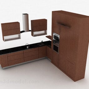 Gabinete de diseño de cocina de moda moderna modelo 3d