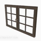 Doppeltüriges Flügelfenster aus Holz
