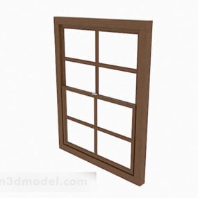 Modern Wooden Sliding Window 3d model