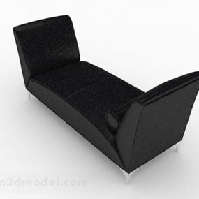 Modern Dark Blue Footstool Sofa 3d model