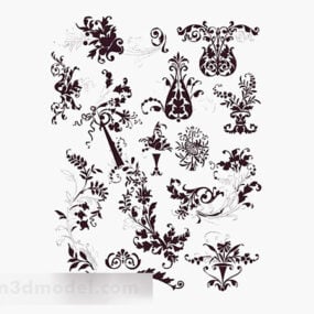 Modern Style Flower Pattern Wallpaper 3d model