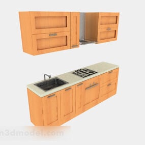 Modern Font Forming Kitchen Cabinet 3d model