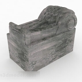 3д модель скульптуры из серого камня в современном стиле