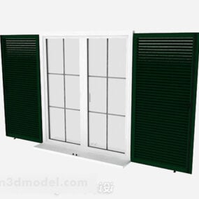 Modernes 3D-Modell mit grünen Fensterläden