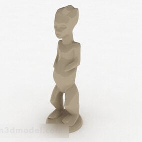 Décoration de maison moderne petit garçon marron modèle 3D