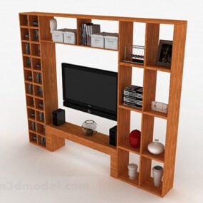 Moderne houten vitrinekast 3D-model