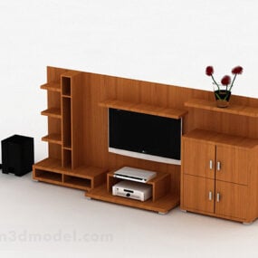 Modern Light Wooden Pattern Tv Cabinet 3d model