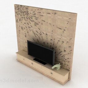 خزانة تلفزيون خشبية خفيفة حديثة موديل 3D