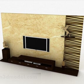 现代大理石图案电视背景墙3d模型