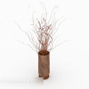 3д модель прямого украшения вазы с мраморным узором