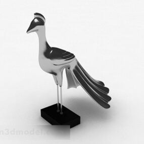 3d-модель декоративної скульптури для дому з металевої птиці