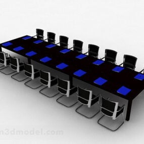 モダンな会議テーブル椅子セット 3D モデル