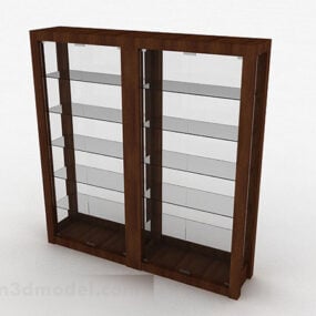3д модель современной многослойной стеклянной витрины