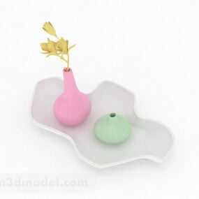 Moderni Pink Ceramic Vase 3D-malli