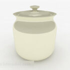 Modern Style White Ceramic Jar