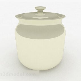Modern Style White Ceramic Jar 3d-modell
