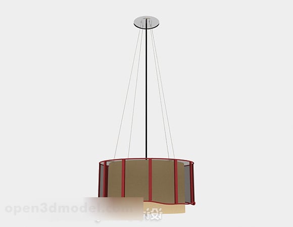 Red And Yellow Circular Chandelier