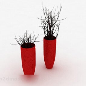 مدل سه بعدی دکوراسیون گلدان سرامیکی به سبک مدرن