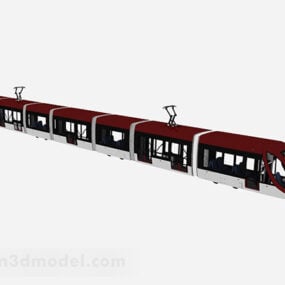 City Red Train Vehicle 3d model