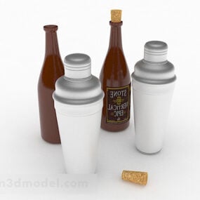 דגם תלת מימד של בקבוק שייקר בסגנון מודרני