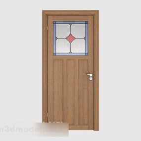 Modelo 3d de puerta de habitación simple de estilo moderno