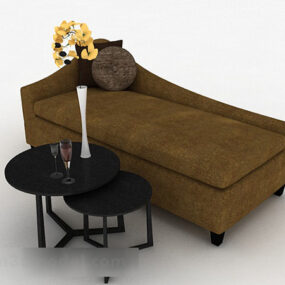 3д модель кожаного дивана для отдыха в современном стиле