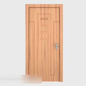 Modelo 3d de puerta de habitación de madera maciza de estilo moderno
