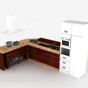 Espaço moderno usando modelo 3D de gabinete inteiro