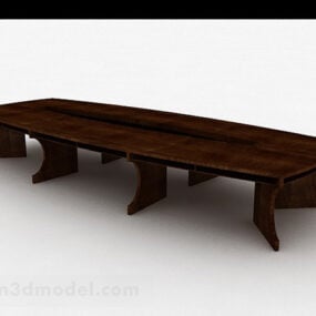 现代方形木制会议桌3d模型