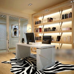 Modern Style Study Room Interior 3d model