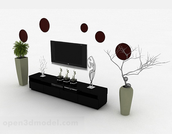 Modern Stylish Black Tv Cabinet Free 3d Model Max Open3dmodel