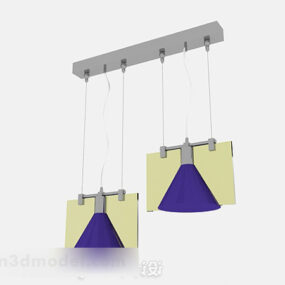 3д модель стильной фиолетовой люстры в современном стиле