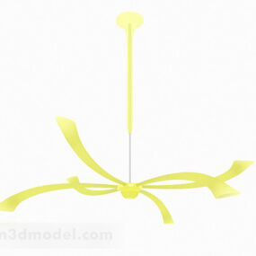 现代嫩黄色时尚枝形吊灯3d模型