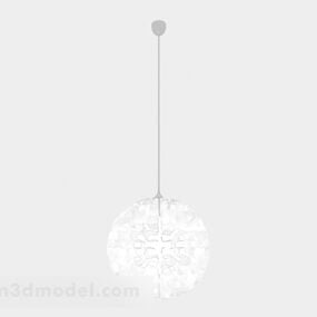 Lámpara de araña moderna con decoración de bola blanca modelo 3d