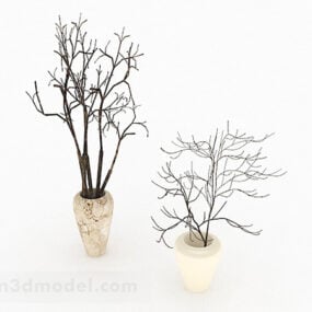 Modern Style White Combination Vase 3d model